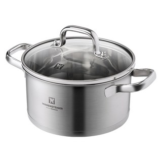 WAGENSTEIGER IH電磁爐適用Tief不鏽鋼雙耳鍋, 1個, 銀色, 22cm