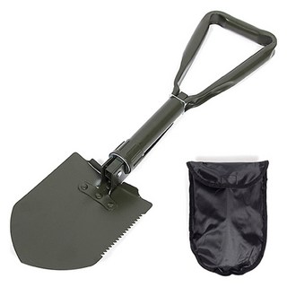 ZioBiz 便攜式折疊野戰鏟 + 便攜收納袋, 1個, 單一顏色