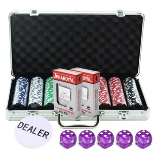 Dassamall 彩色籌碼 300p + JPNA卡 2p + 莊家籌碼 + 紫色骰子 5p 套組, 混合色, 1個