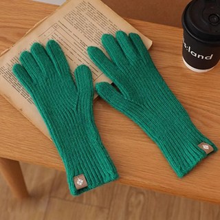 Elsso 女性露指羊毛針織觸控手套