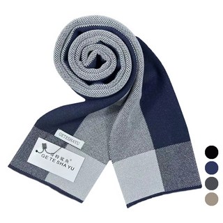 GeTeShaYu 男款基本格紋圍巾