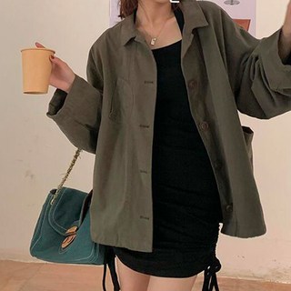 Meichel 女性下擺抽繩寬鬆版型大鈕扣夾克 13470