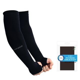 한우 쿨토시 손등형 산업 안전 작업용 무봉제 좌우, 블랙, 1세트