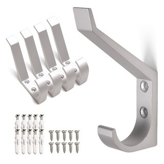 손잡이세상 AL2단 다용도걸이, 실버, 5개