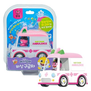 pinkfong 碰碰狐 寶寶鯊魚迷你發條玩具, 媽咪鯊救護車, 1個
