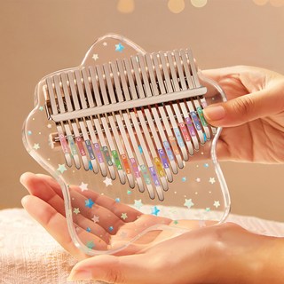 Topia 簡約透明卡林巴琴 霧星小七星 + 收納袋套組