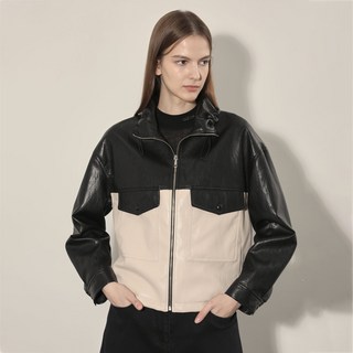 Olivia Lauren 女款拼色生態皮外套 VOBJN4F8131