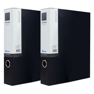 Youngoh 合紙D型環活頁夾 A4 5cm, 黑色, 2個