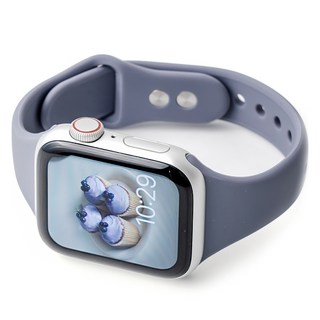 누아트 애플워치 호환 더블버클 슬림 실리콘 스트랩 밴드, 라벤더그레이, 1개