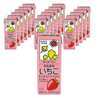 KIKKOMAN 龜甲萬 豆乳 草莓豆奶, 18入, 200ml