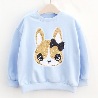 女童兔子亮片長袖大學T恤