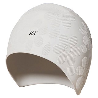 361 花朵女士游泳帽, 1個, 白色