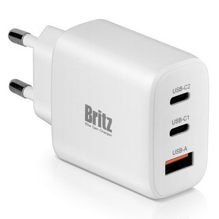 Britz GaN 高速充電器 3埠 BZ-PD65W, 1個, 白色