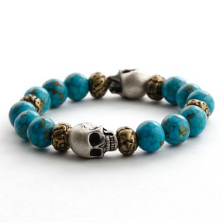 10 mm男士骷髏瑪瑙珠手鍊 C22SVB-1001