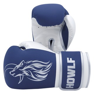 HOWLF 雅典娜 拳擊手套 雙手組, 深藍色 + 白色 + 銀色, 1套