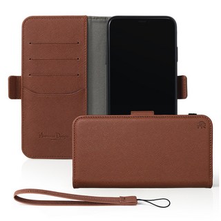 Awesome Design Saffiano 手工皮革 Oblique 錢包手機殼 + 手腕帶套組