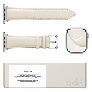 어썸디자인 애플워치 오드 소가죽 스트랩 M, 크림 에버닌, 1개