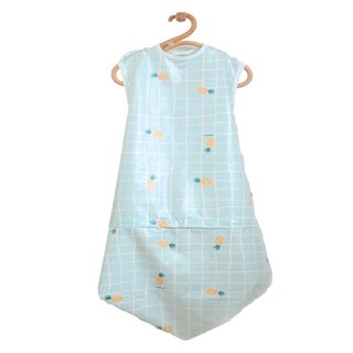 babyclo 多功能防水無袖圍兜 拉鍊款 6個月~3歲適用, 薄荷綠鳳梨款, 1件, 1件