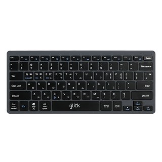 지클릭커 오피스프로 움직이는 마카롱 슬림 라이트 저소음 무선 블루투스 키보드, 딥그레이 블랙, wk30, 제조사축