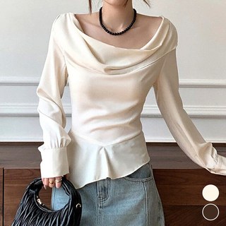 ViVEMO 唇領翻領柔美襯衫 S 07099