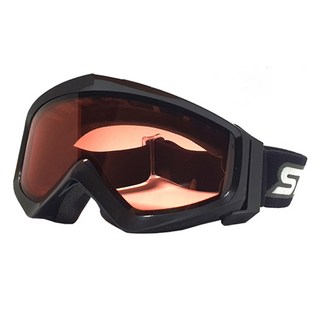 SWANS 滑雪護目鏡 白色 成人款 可與眼鏡並用 日夜兩用 雙層鏡片 GUEST-DH, 黑色