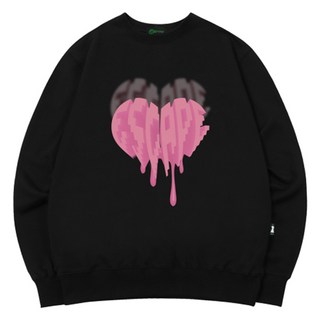 Escapefrom 粉紅色融化愛心Logo印花大學T