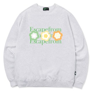 Escapefrom 綠色logo三朵花印花大學T