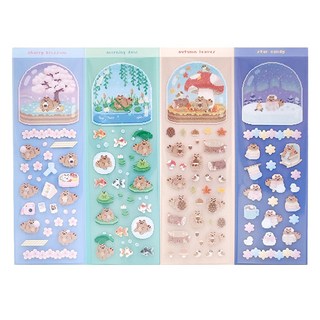 맘마 four seasons 스티커 4종 세트, 혼합색상, 1세트