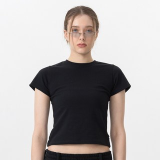 Escapefrom ESCF 基本款修身短袖T恤, 黑色