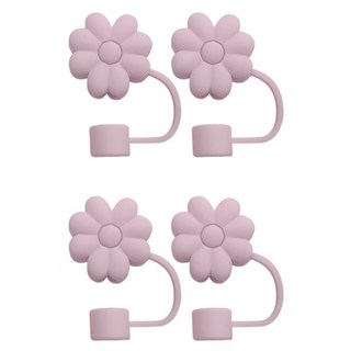 Linesmith 矽膠花朵吸管防塵蓋, 淺粉色, 4個