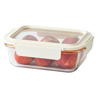 LocknLock 樂扣樂扣 新視界耐熱玻璃保鮮盒 白色 1L, 1個, 單品