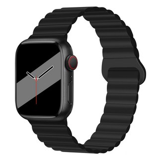 더케이스 애플워치 마그네틱 실리콘 스트랩, 블랙, 1개
