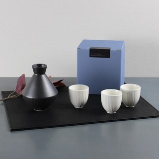 月鹽 半德利實用四件圍棋套組, 1套, 酒瓶 + 酒杯 3入