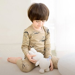 unifriend 童款繪畫恐龍棉製上衣長褲套組