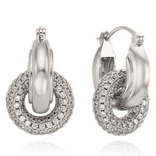 OST 女士密鑲雙環時尚耳環