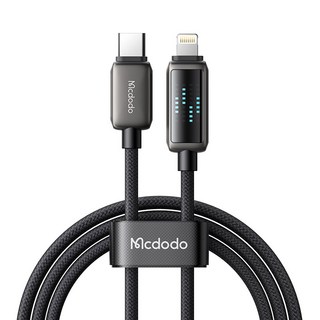 Mcdodo 麥多多 Dynamic C to 8-pin PD 快速充電線, 1個, 1.2m, 黑色