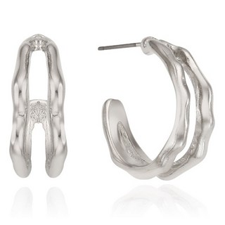 OST 女士自然波浪雙層時尚耳環 OTE122114NWW