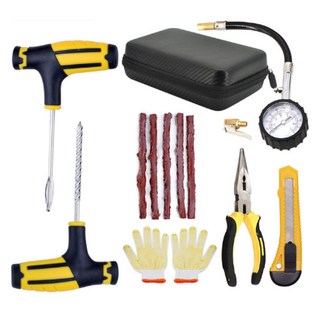 AUTO CREW 輪胎修補工具8件組 + 收納袋, 混色, 1套