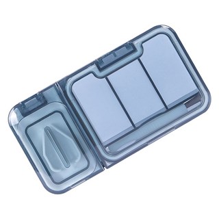 Nesting Home 切藥器 磨藥器 3格分餐藥盒 藍色, 1個