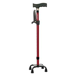 실버케인 높이 조절 클래식 스탠드손잡이 지팡이 와이드 안전형, 와인레드, 1개