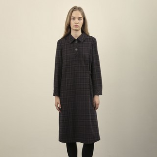 Olivia Lauren 女款格紋翻領連身裙 VOBOA4W9251, 海軍蓝