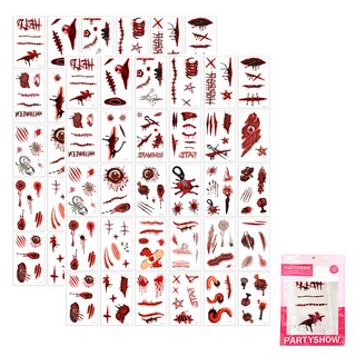 PARTYSHOW 萬聖節紋身貼紙組合A款, 混合色, 2套