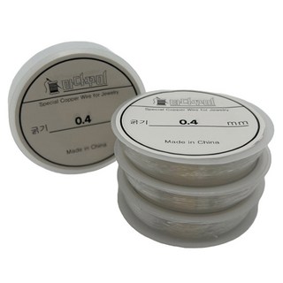 MaDaKkuMi DIY串珠工藝材料 彈力線 0.4mm, 透明, 4個