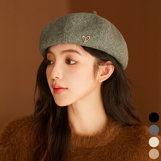 Paperments 愛心夾毛呢貝雷帽 23332