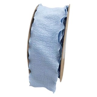 Second Best 皺褶緞帶 花束禮物盒包裝緞帶 4cm, 1個, 天藍色, 9m