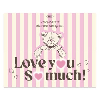 愛心小熊吊牌 Pepero巧克力棒 餅乾包裝 中, 粉紅色, 40個