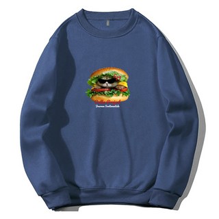 Oeta 漢堡貓柔軟特殊雙面布料寬鬆版型大學T