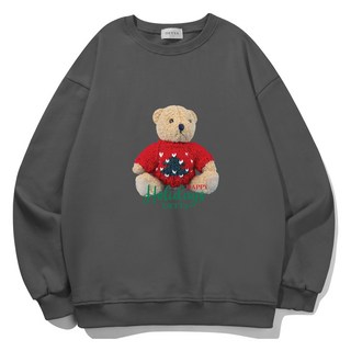 OETA 針織熊柔軟三層毛圈布寬鬆大尺碼大學T