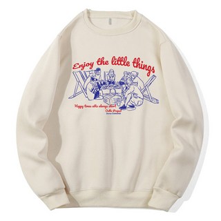 Oeta Happy Time 柔軟特殊雙面棉寬鬆大學T