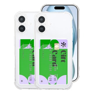 심플리로어 카드수납 투명 범퍼 휴대폰 케이스 2p